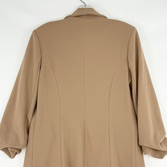 New Fashion Nova Blazer Women Size L Brown Open Front Collared 3/4 Sleeve - Picture 9 of 16